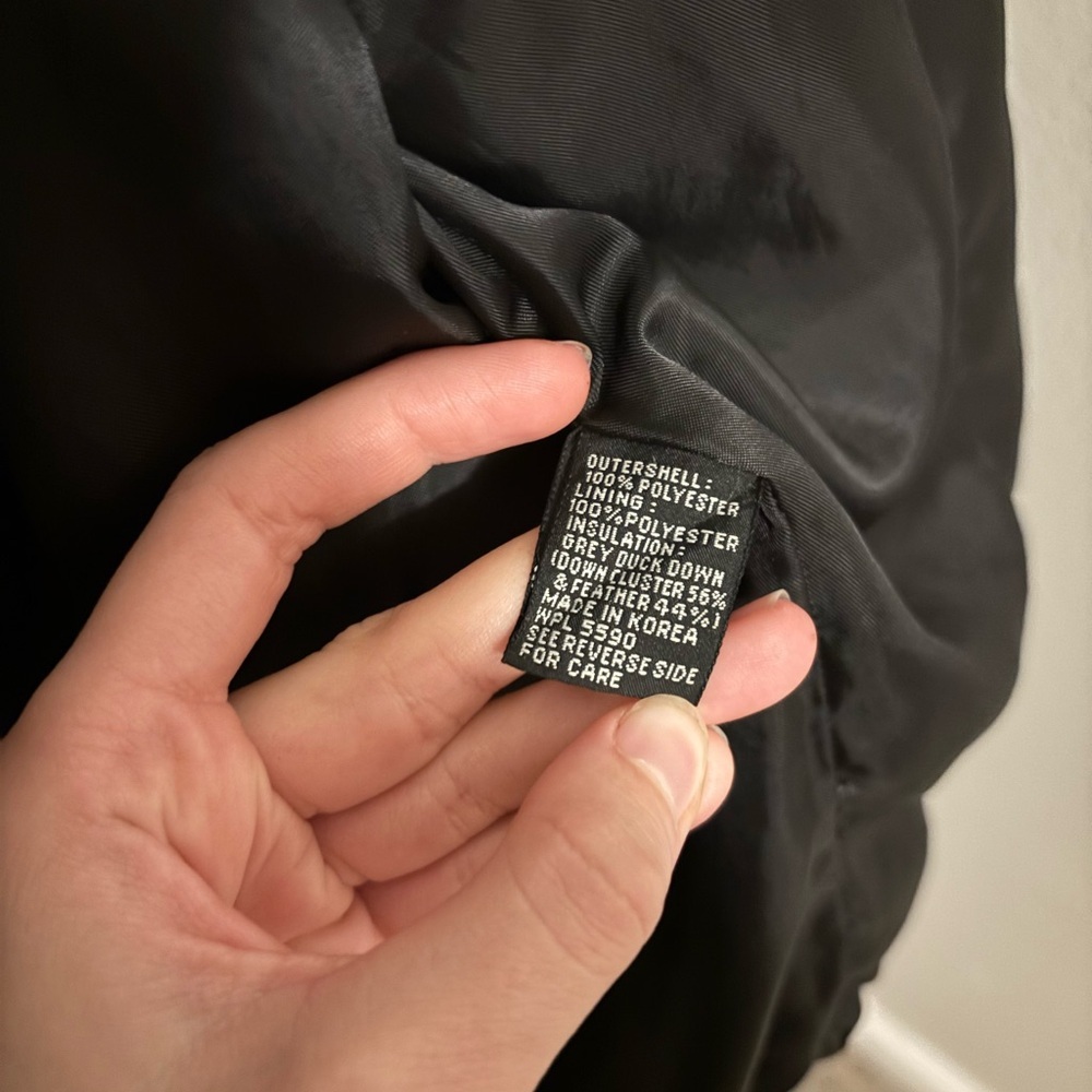 DKNY Black Down Puffer Jacket Women’s Size 14 Quilted Winter Coat - Picture 3 of 6